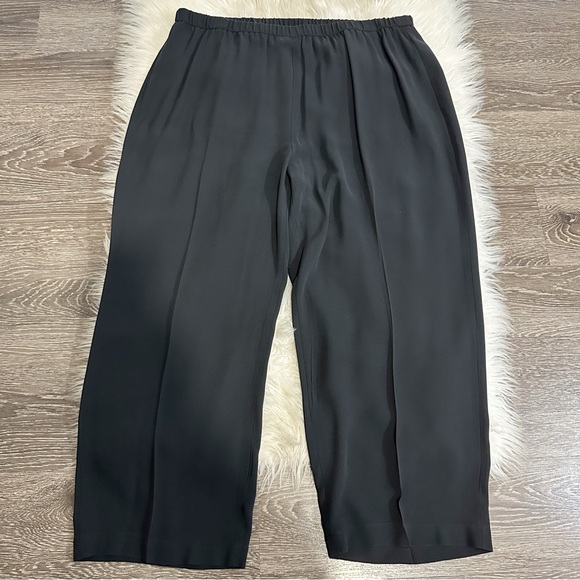 Eileen Fisher Pants - Eileen Fisher Womens Silk Pull On Pants Black Size Large Classic Old Money Work
